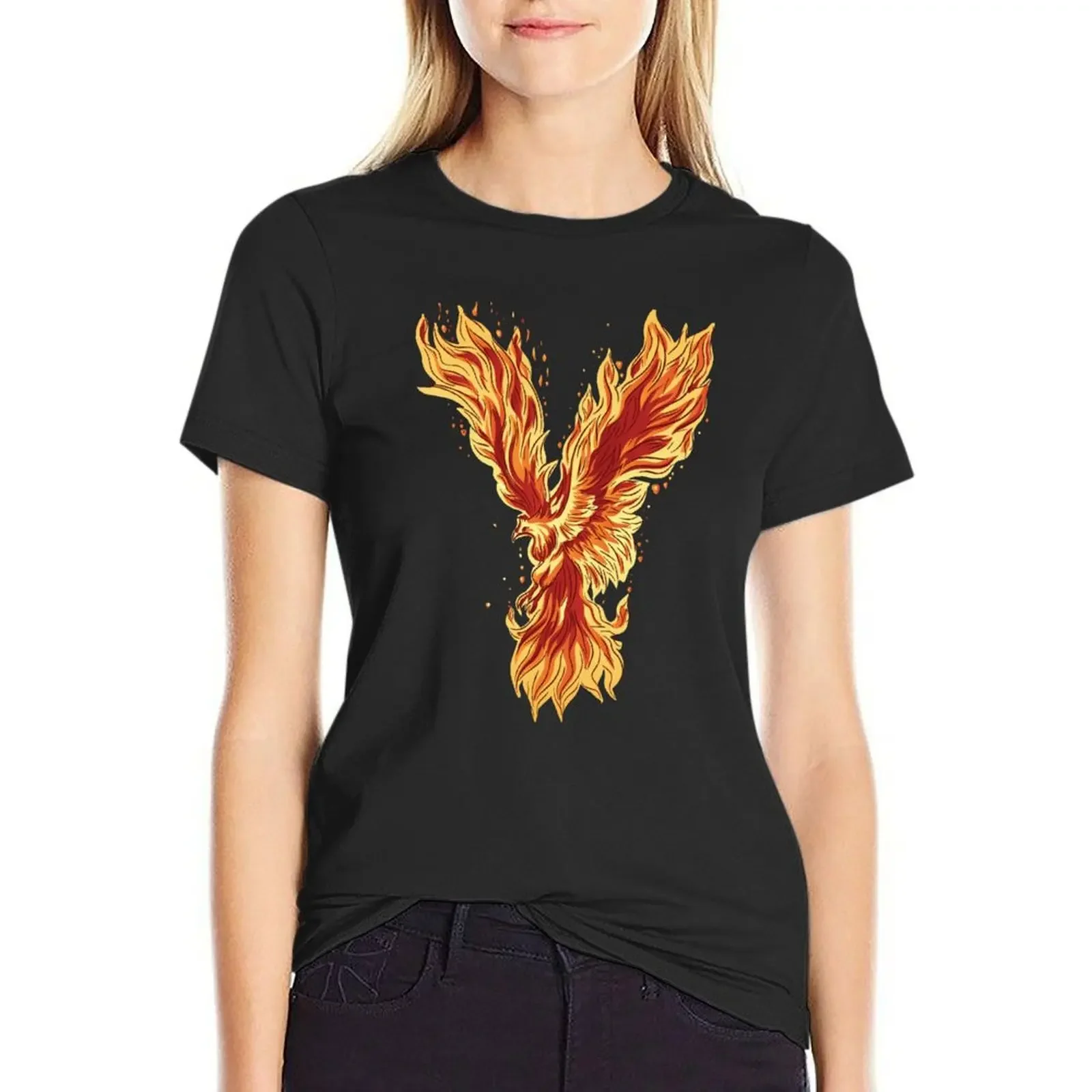 

PHOENIX CREATURE T-Shirt graphics summer top oversized workout shirts for Women