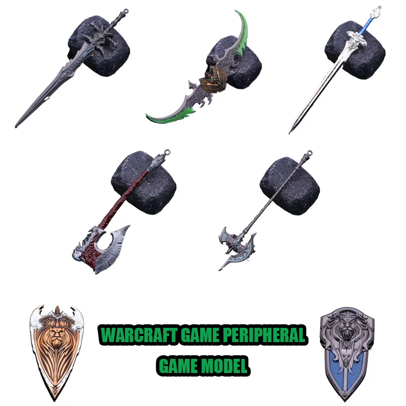 Nuevo Set de Armas de 20cm de Warcraft: Modelo Frostmourne y Illidan Warglaives, Decoración de Escritorio, Adorno Coleccionable, Regalo