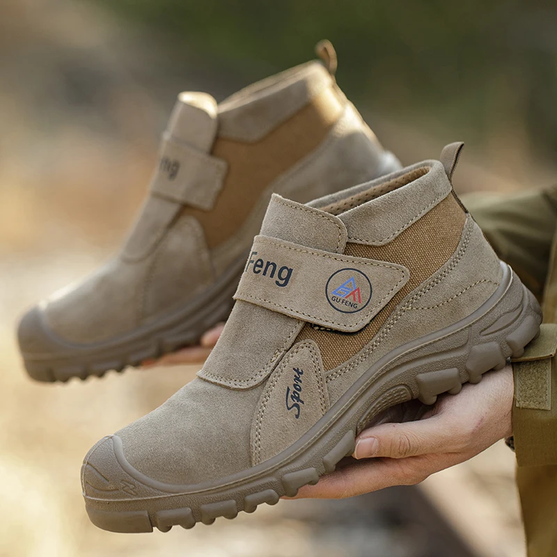 Welding Safety Shoes Anti-Scald Steel Toe Boots for Men/Women Anti-Smash & Puncture Proof Wear-Resistant Suede Work Shoes