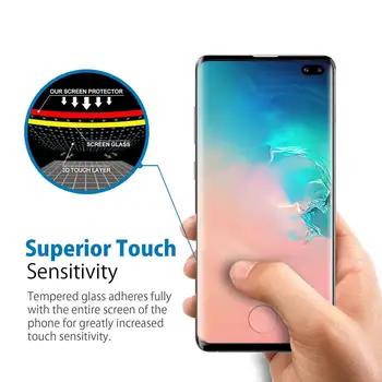Pro Samsung Galaxy S10/S10 Plus/S10+/S10e/S10 5G pouzdro, ochranná fólie z tvrzeného skla s plným pokrytím, balení 4 ks 10 nejlepší prodej Displej Samsungu S10 - №10
