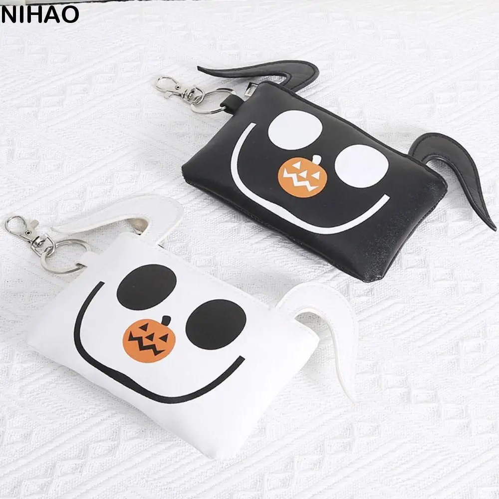 

Portable Ghost Halloween Coin Purse Makeup Bag Korean Style Small Item Bag Zipper PU Cosmetic Storage Bag Men