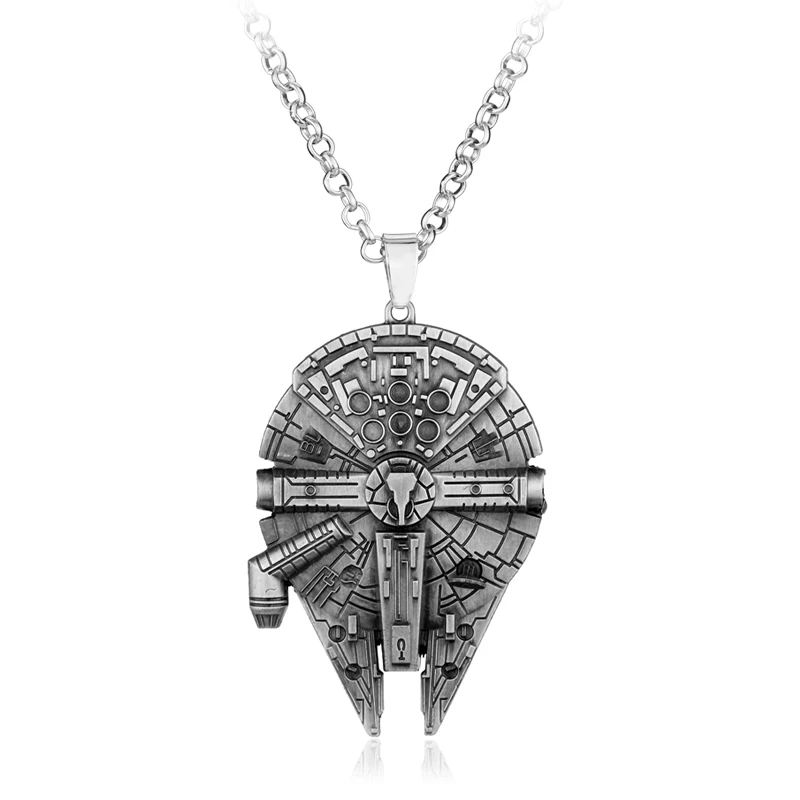 Movie Star Wars Spacecraft Millennium Falcon Necklace Technology Spaceship Pendant Neck Chain Fans Jewelry Gift