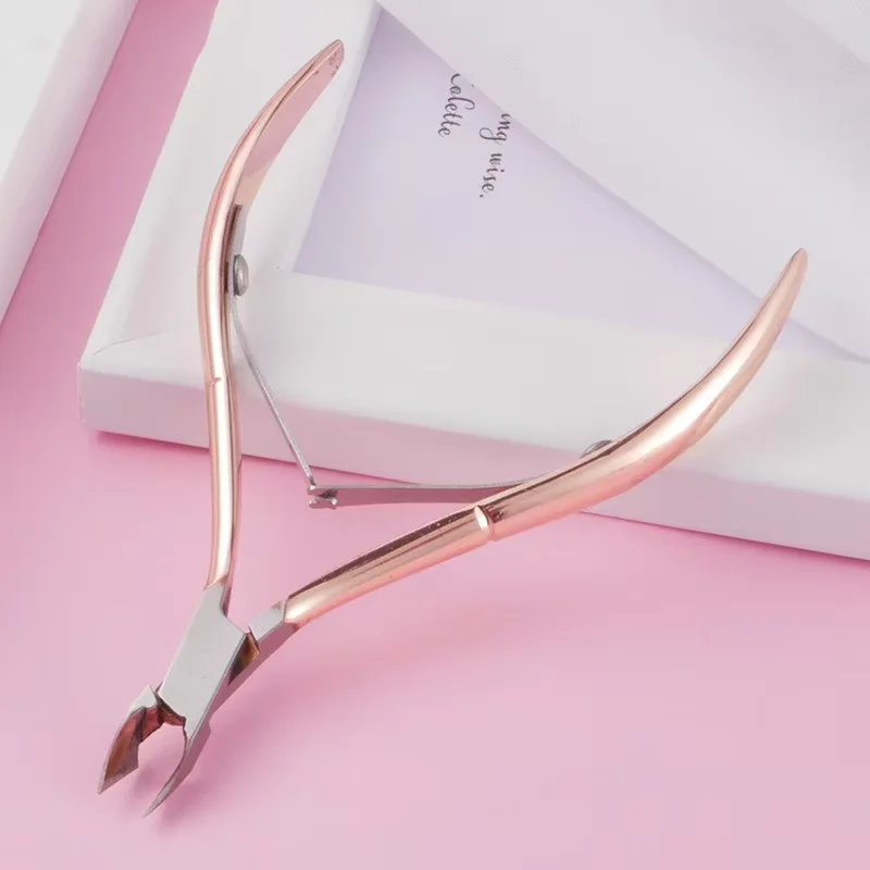 Rose Gold/Pink Nail Cuticle Nipper Clipper Cutter Scissor Trimmer Cuticle Dead Skin Remover Pedicure Nail Art Tool for Manicure