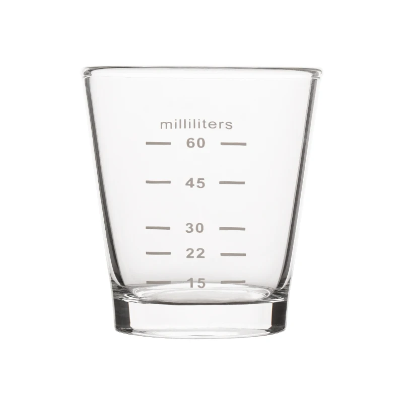 watchget Glass 45/60ml Espresso Shot Cup, Espresso Measuring Cup Insdie Mark Glass Measuring Shot Cup for Barista