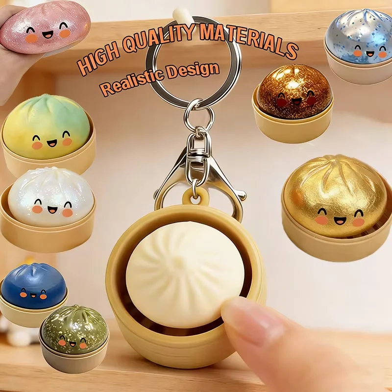 

2026 Cute Baozi Kneading Simulation Flash Dumpling Pressure Ball Slow Rebound Soft Pinch Decompression Office Home Decorat