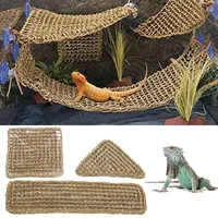 Bearded Dragon Hammock Reptile Lounger for Chameleon Lizards Gecko Snakes Lguana Reptiles Geckos Grass Cushion Pet Bed Swing