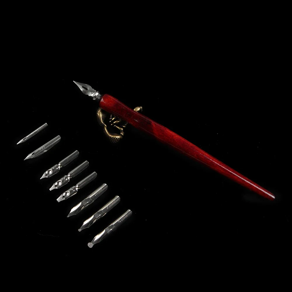 9 قطع قلم بنك الاستثمار القومي + 1 قطعة. حامل القلم تراجع مجموعة أقلام للرسوم المتحركة الرسوم المتحركة حروف رسم فني قلم متعدد الوظائف آخر