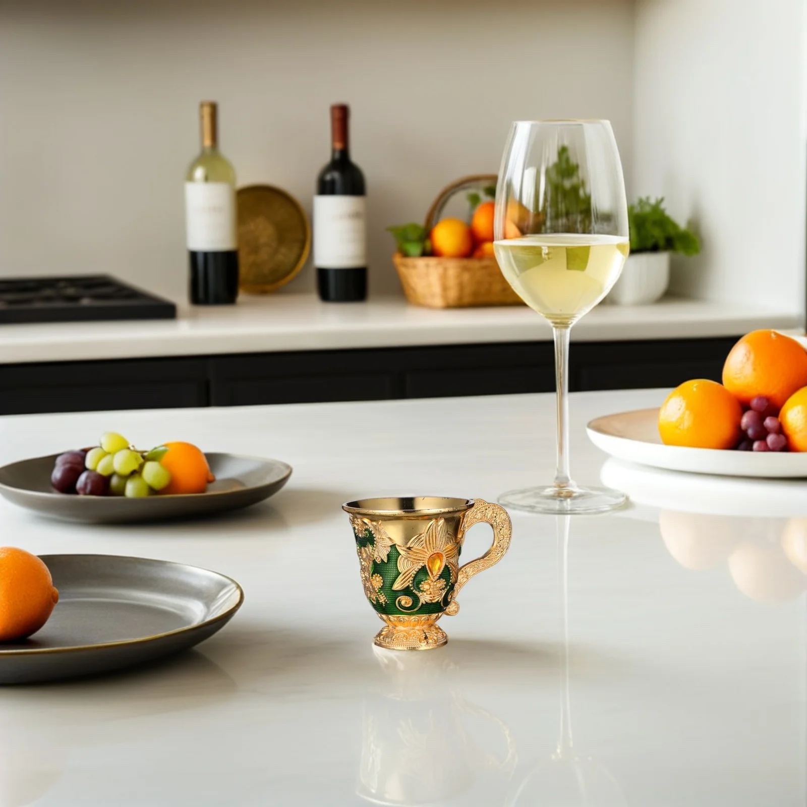 

Винтажный металлический бокал с тиснением, бокал для вина для уличных банкетных вечеринок, металлический бокал в стиле ретро с тиснением, чашка