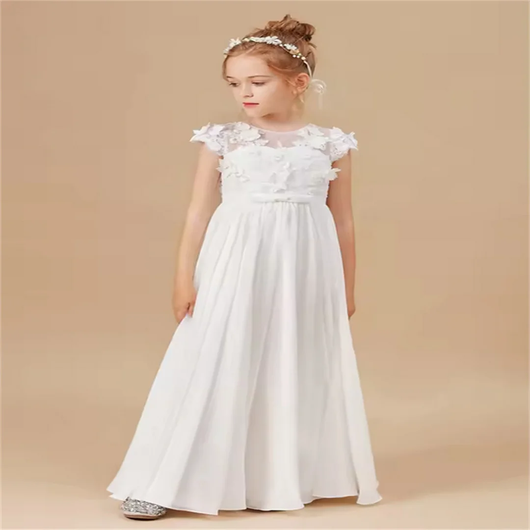 Junior Bridesmaid Dress For Kids Wedding Birthay Evening Party Banquet Prom Night Choir First Communion Pageant Ball-Gown