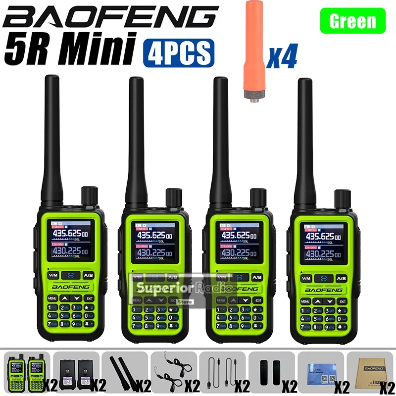 BAOFENG UV-5R トランシーバー 付属品多数 2セット UV-5R ミニ Baofeng トランシーバー Bluetooth グリーン USB-C