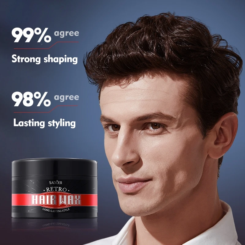 100g Men's Retro Hair Wax for Strong Styling and Natural Volume, Rich in Ginseng Root Extract, Keratin and Other Ingredients, with a Fresh Texture That Is Not Sticky, Easy to Clean, and Can Be Applied Gently to the Hair to Provide Moisture and Shine, Allowing You to Create Your Desired Hairstyle, with Long-Lasting Hold, Adding to Your Image and Showcasing Your Charm Whether for Personal Use or as a Gift, It's a Good Choice.