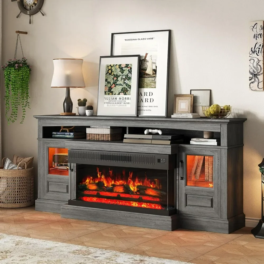 Farmhouse Fireplace TV Stand, 70