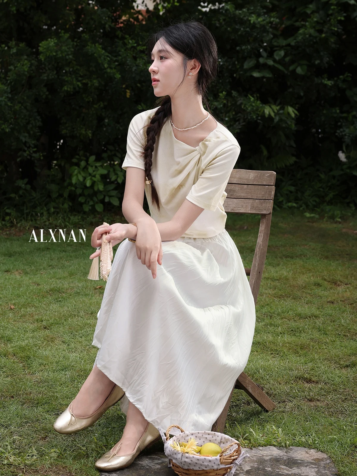 Faionable ort Sve T-shirt van Lu Xiang Nan Lemon Soda Design Geel Adient Kleur Zomer Nieuwe Sle Dames Loose Fit Top