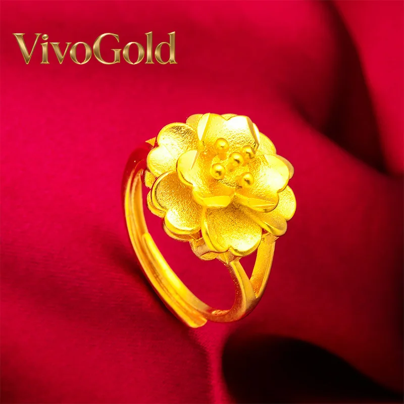 

Кольцо VivoGold 24K Gold 3D Flower Ring | Чистое золото AU999, многослойный дизайн в виде лепестков, инкрустированный бриллиантами тычинка, элегантный и романтичный.