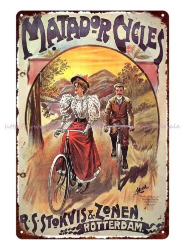 home decor fabric 1973 Matador Cycle Bicycle Biking Bike tin sign