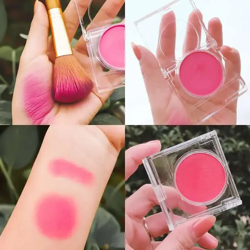 Palette de fards à joues carrés, brume douce, poudre de fard à joues pour fille, Rouge pêche mat, Palette d'ombres de Contour, maquillage naturel pour le visage, Monochrome, nouveau