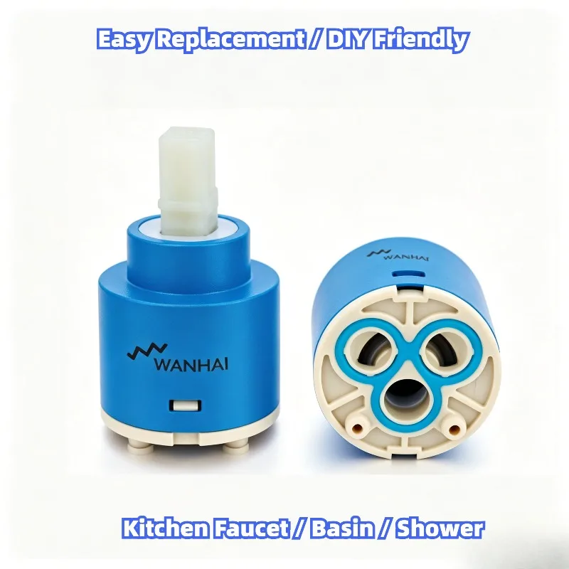 Ceramic Valve Cartridge 35mm 40mm Flat Base High Foot – Hot Cold Mixer Cartridge Replacement for Kitchen Faucet Basin Shower 4