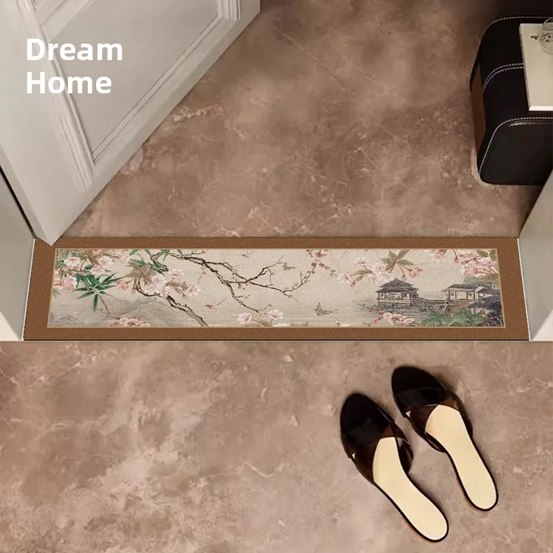 

New Chinese Style Door Mat Ultra Narrow Long Strip Water Absorbent Anti Slip Entrance Mat for Bathroom And Toilet Home Use