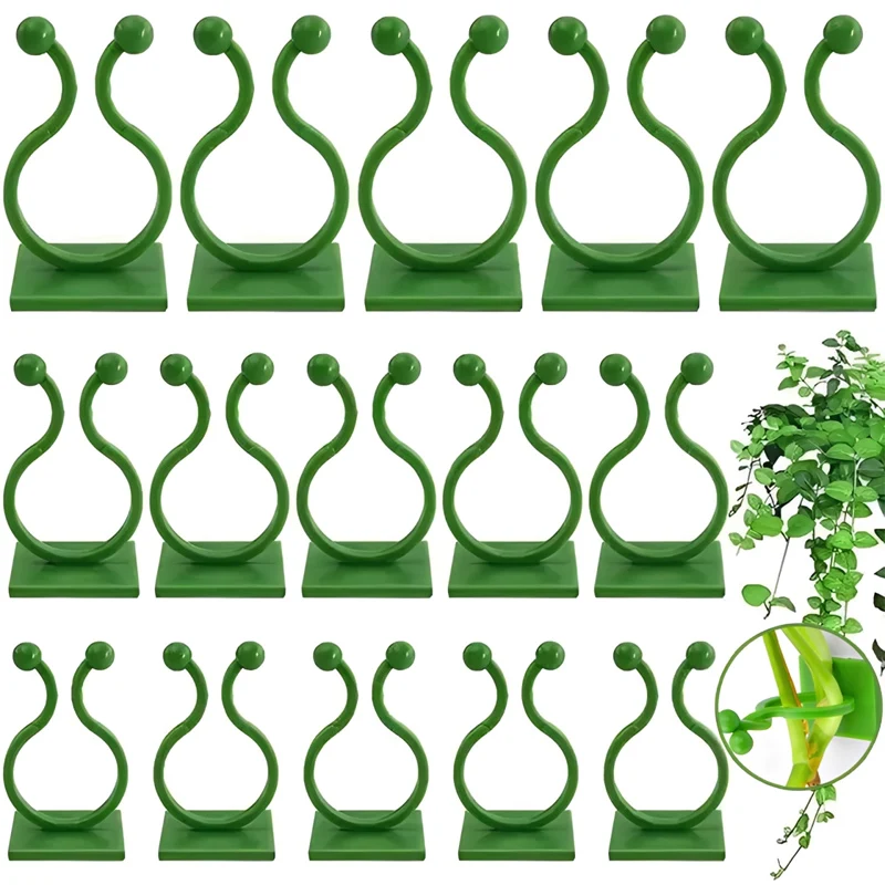 Garden Plant Support Clips Orchid Flower Buckle Tomato Vine Climbing Clip Self-Adhesive Wall Fixture Wire Cable Binding Hooks