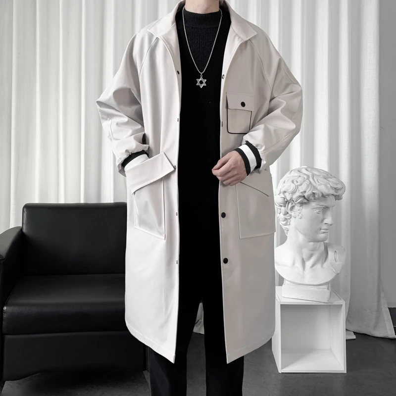 

2023 Spring And Autumn new style men Long Jacket slim fit Coat Men's Fashion High Quality Trench Coat man full Size M-XXXL