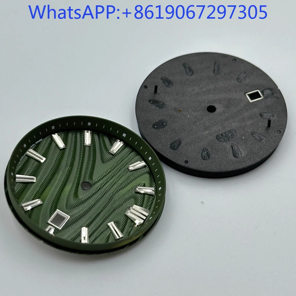 NH35 자동 운동 사다리꼴 마커에 적합한 고품질 웨이브 리버 텍스처 시계 다이얼 내구성 케이스 모드 부품