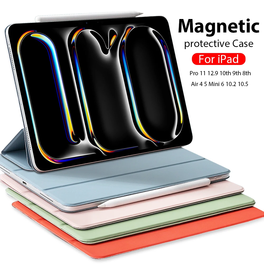 Funda magnética para Ipad Pro 11, 12,9, 13, 2024, Air 4, 5, 10. ª generación, Mini 6, 7. ª, 8. ª, 9. ª, 10,2 pulgadas, accesorios de cubierta