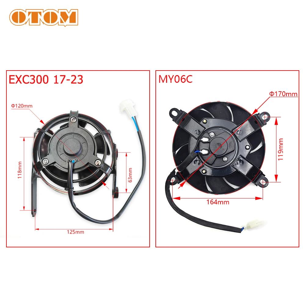 Motorcycle Radiator Fan For KTM EXC300 17-23 Oil Cooler 12V DC Engine Electric Cooling Universal For GASGAS YAMAHA HONDA KXF RM