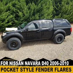 For Nissan Navara D40 2006-2010 7'' Rivet Pocket Bolt Style Fender Flares Wheel Arch Double Cab 59.5 Inch Bedside Only