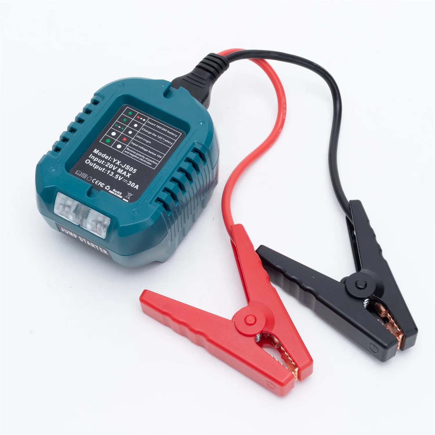 Car Battery Adapter Starter Igniter Emergency Power Supply Jump Cable Converter With Clip Jump Starter for Makita 18v Battery