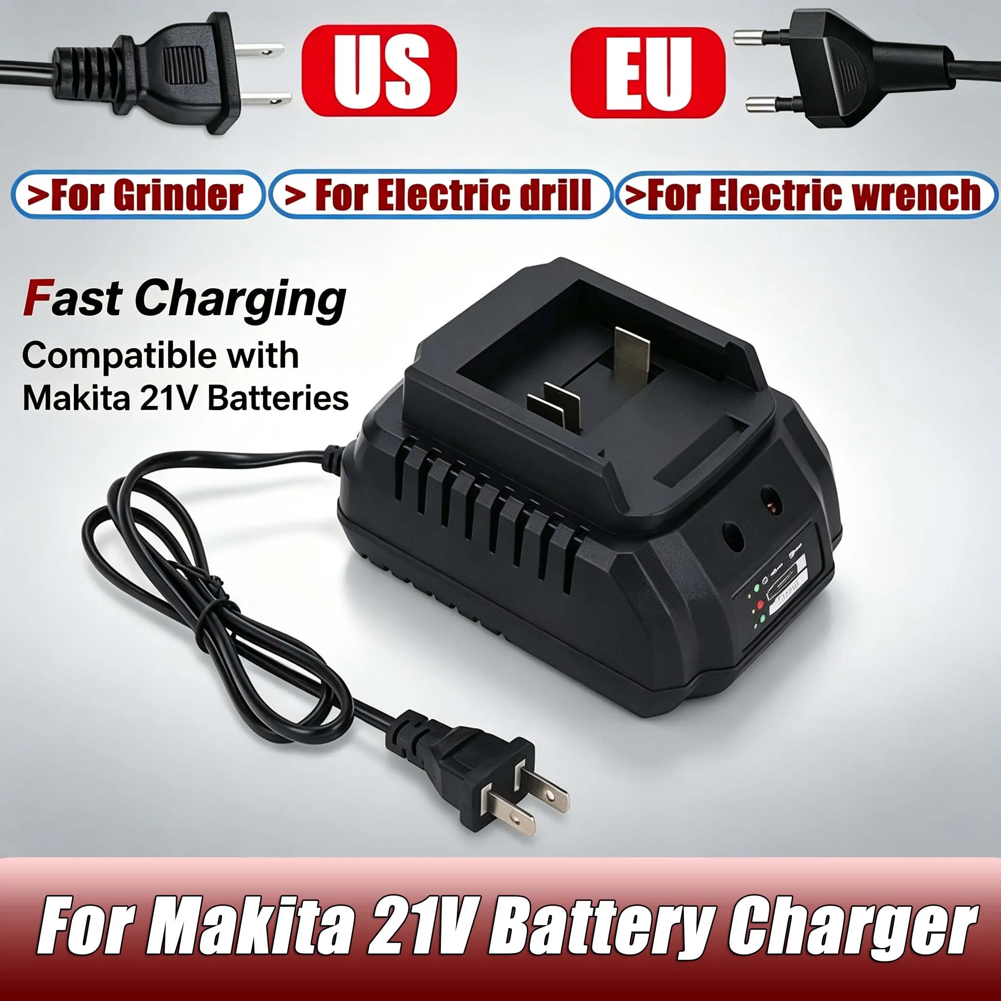 

21V 2A EU USPlug MT Battery Model Charger 18V Electric Drill Electric Wrench Angle Grinder Charger Electric Tool Battery Charger