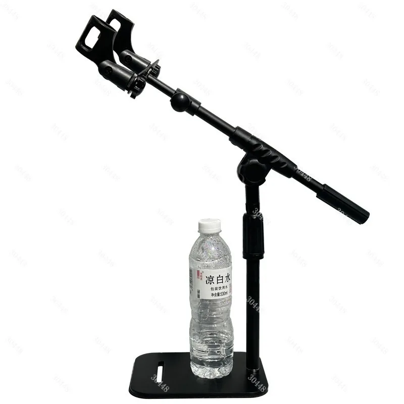 One-to-two Dual-position Microphone Wireless Microphone Stand Metal Reinforced New Arrival Retractable Desktop Conference Speech