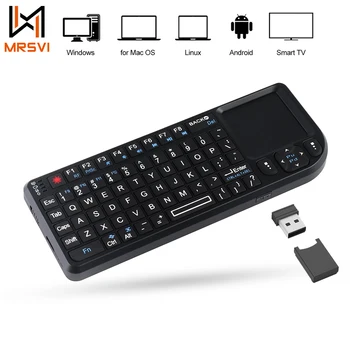Mini bezprzewodowa klawiatura A8 Pilot zdalnego sterowania 2.4G 7 kolorów Podświetlany portugalski arabski rosyjski Touchpad Air Mouse dla Android TV Box