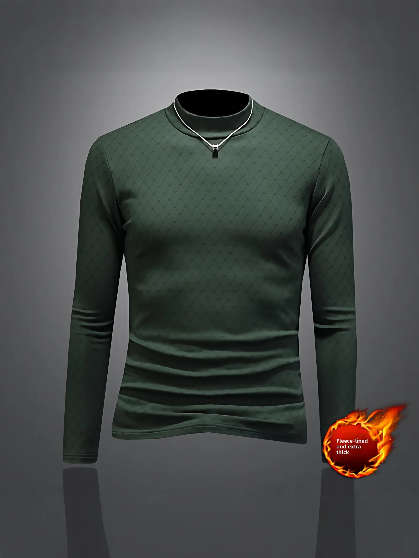 

Men's Slim Fit Long Sve T-irt f High Collar Fce Lined Thermal Base irt Cotton Autumn Winter New Sle Casual Wear