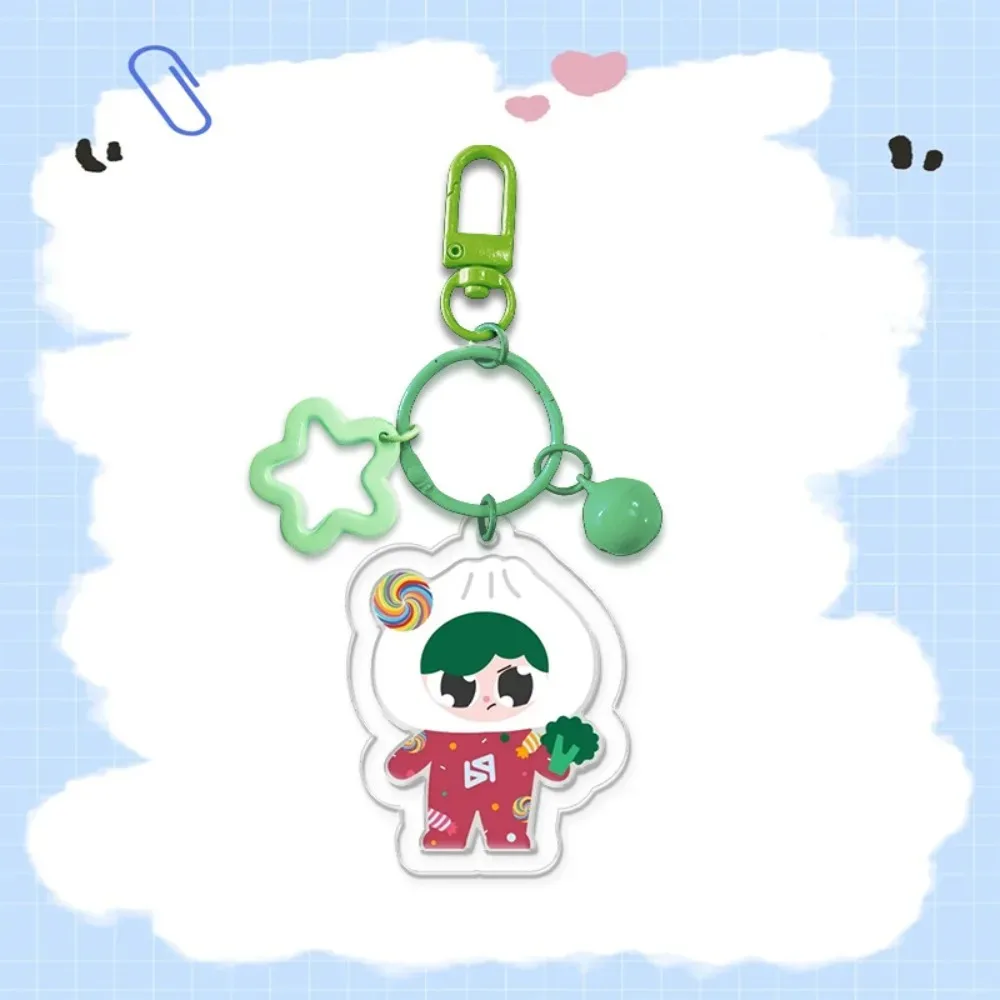 Cute Cartoon Acrylic Keychain with Star & Bell Thai Drama Cp Character Thailand Gmmtv Bag Charms Pendant Fans Collectible Gift