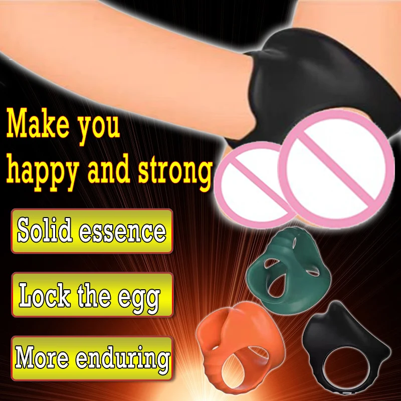 

Sex toys sexy Temptation Four hole Silicone Lock Ring Male Silicone Egg Binding JJ Root Tightening Wear Prolonged Sex shop