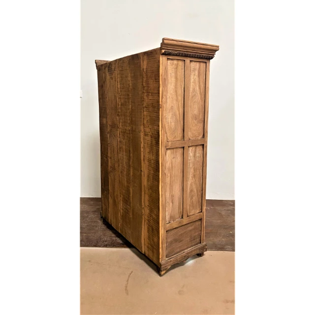 خزانة ملابس بباب مزدوج من الخشب الصلب وأثاث باب زجاجي عتيق