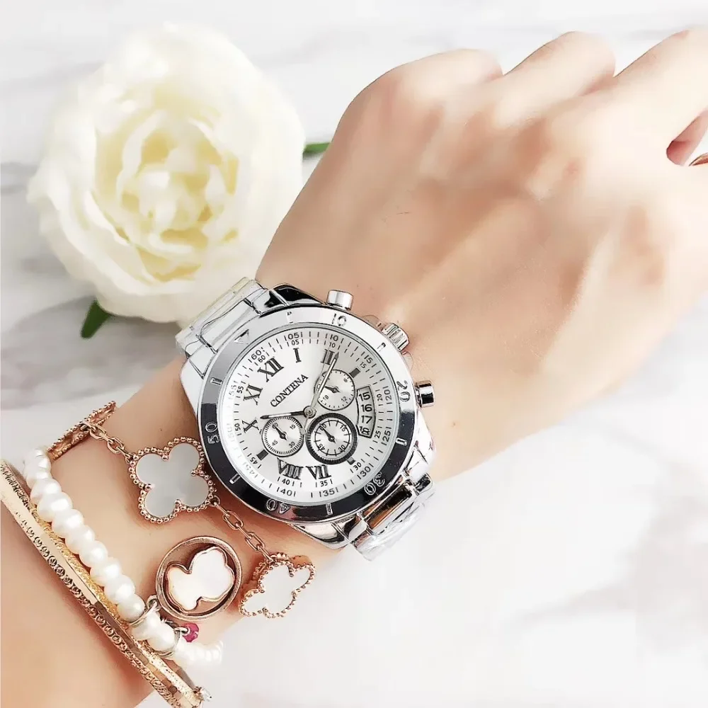 CONTENA 2022, relojes de lujo de marca superior para Mujer, pulsera de acero creativa a la moda, relojes para Mujer, Reloj de cuarzo para Mujer,