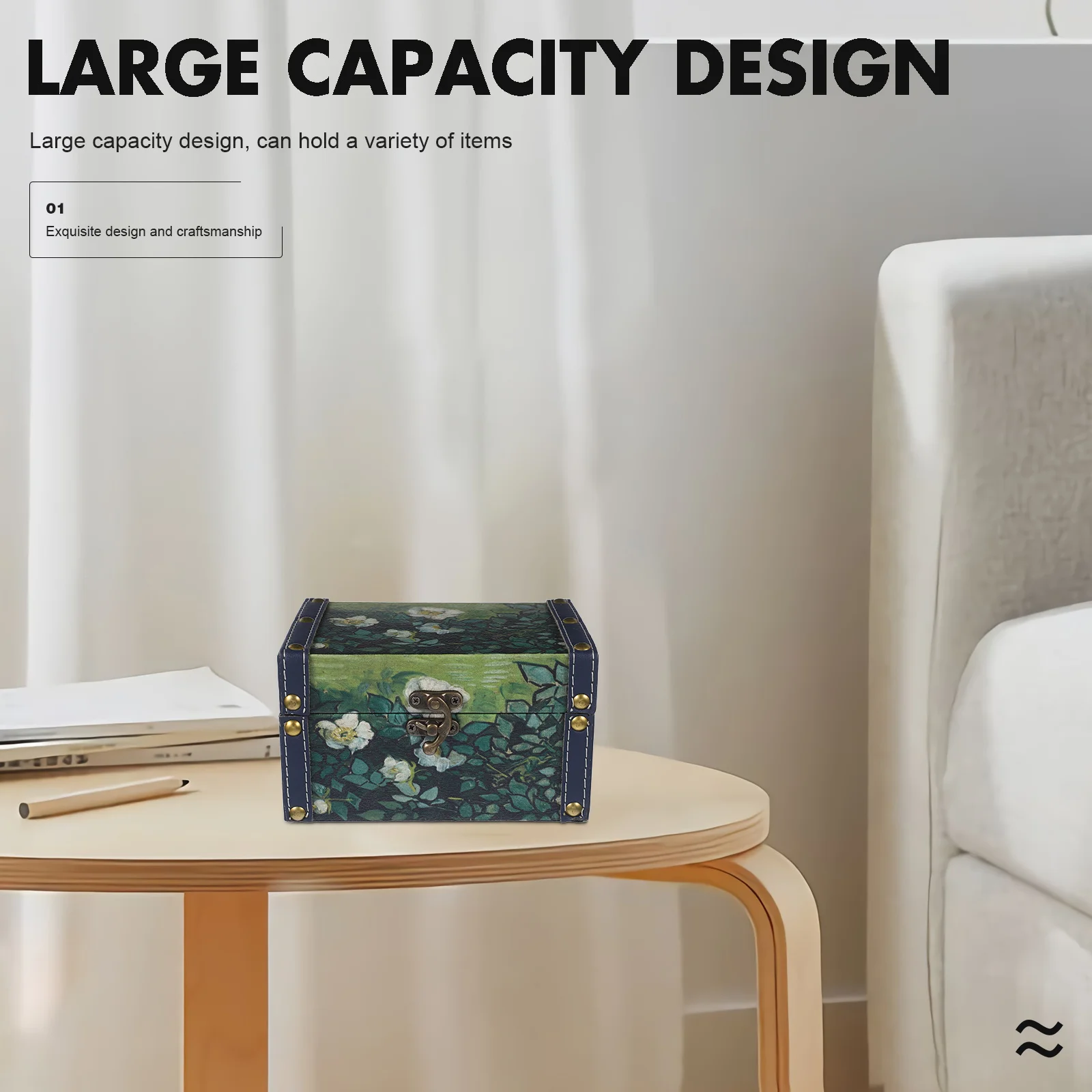 النفط اللوحة الفن صندوق مجوهرات خمر حاوية تخزين خشبية الإسورة سوار القرط حلقة المنظم تذكار الكنز الصدر #5