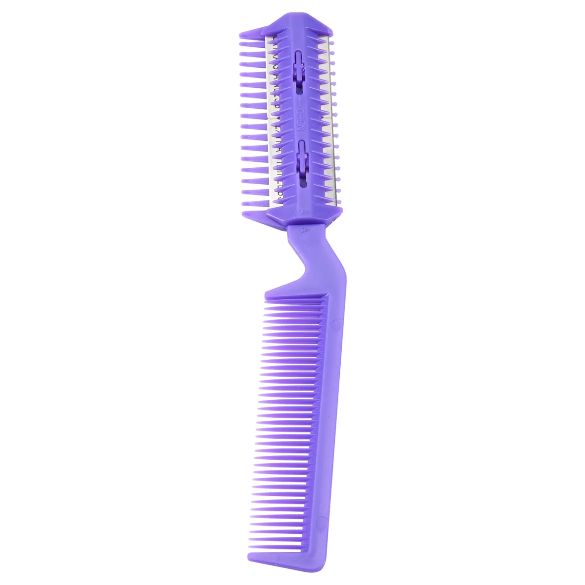 Metal Blade Razor Plastic Hair Comb Cutter Trimmer Purple