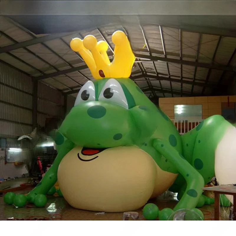 

Outdoor Inflatable Customized Frog Prince with Crown Inflatable Parade Animal Mascot for Advertisements