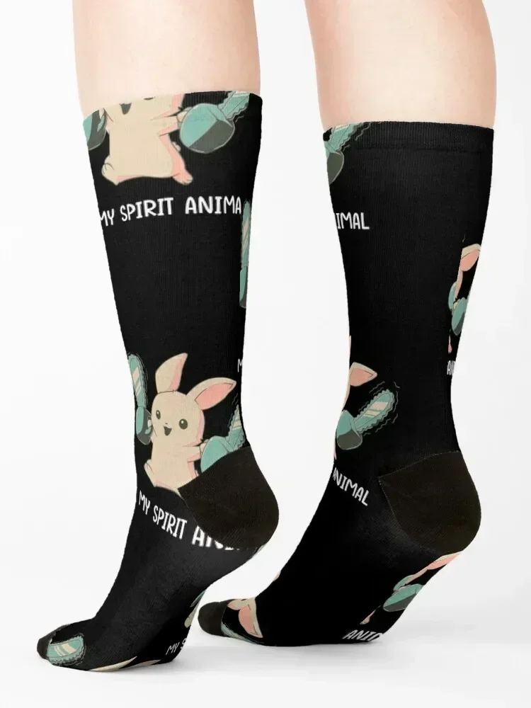 Rabbit with Chainsaws, My Spirit Animal cute Rabbit with Chainsaw Socks floor Sports set floral Socks Women Men's