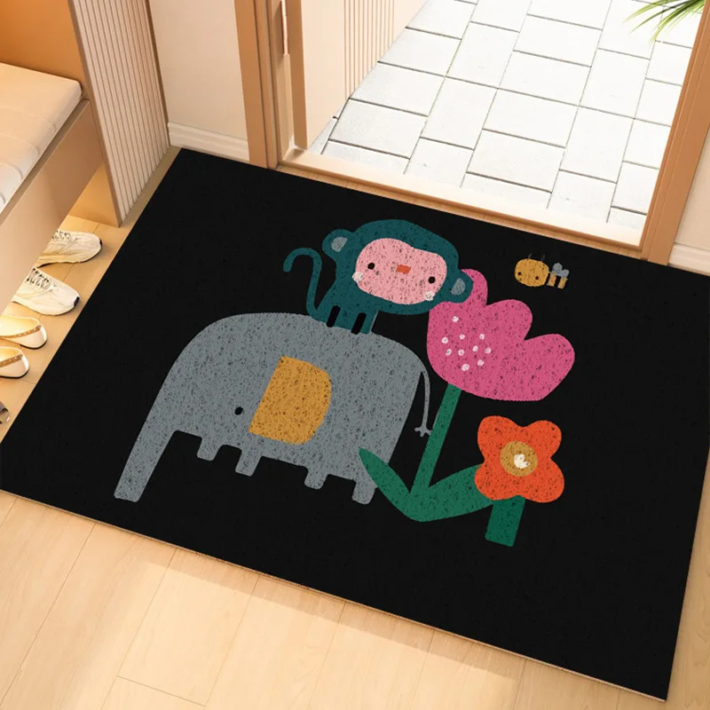 

Custom Cartoon Dog Doormat Non-Slip Silk Ring Bath Mat Wear-Resistant Indoor Outdoor Entrance Floor Mat Easy Clean Home Decor