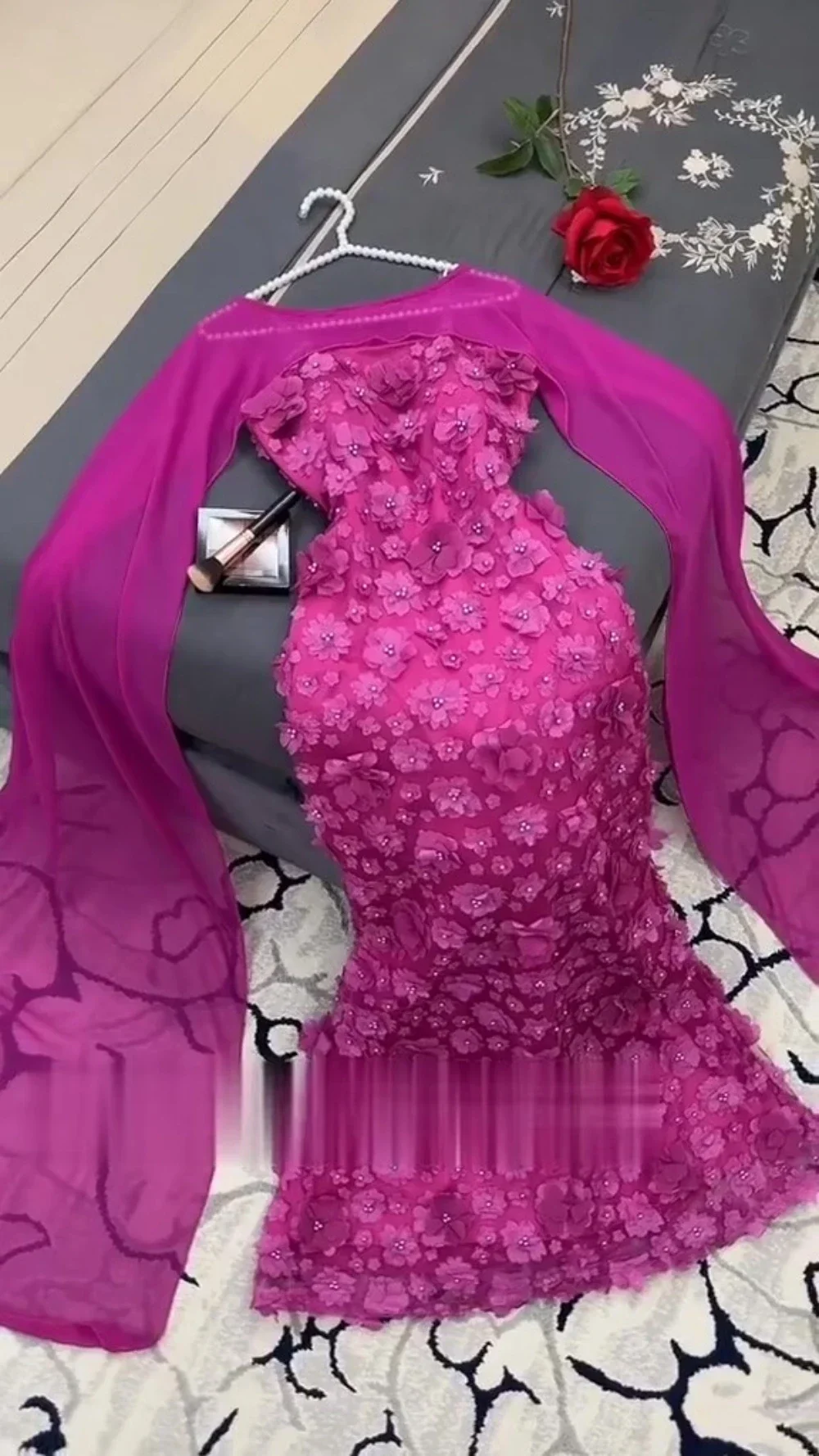 تخصيص أنيقة حمالة غمد طول الأرض فساتين لحضور الحفلات الموسيقية زهرة سرق الشيفون مناسبة رسمية ثوب Vestidos Para M