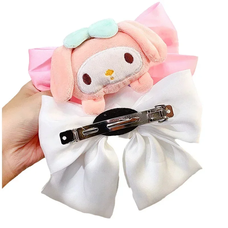 Sanrio Kuromi Women Bow Hair Clip Anime Cartoon Cute Cinnamoroll Girls Hair Accessories Fashion Charm Hairpin Holiday Gifts