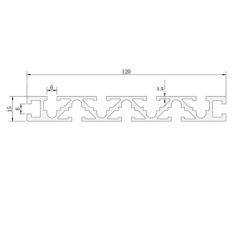 15120 Aluminum Profile 15120 Extrusion Alloy 6063-T5 1-1000mm Length Anodized Linear Rail 15x120mm For CNC Parts DIY 3D Printer