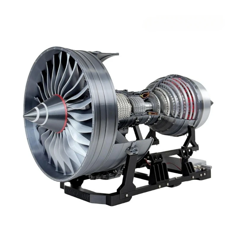 High Tech A380 Metal Turbofan Engine Model Electric 55 Cm with Tail Flame Light DIY Aircraft Engine Toy