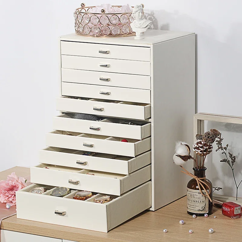 High-end large-capacity jewelry box, leather jewelry box, jewelry storage box, gift for women