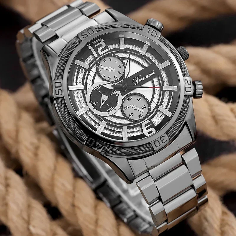 2024 New Men's Watch Top Brand Luxury Fashion Stainless Steel Anti-Scratch Waterproof Diving Business Casual Watch