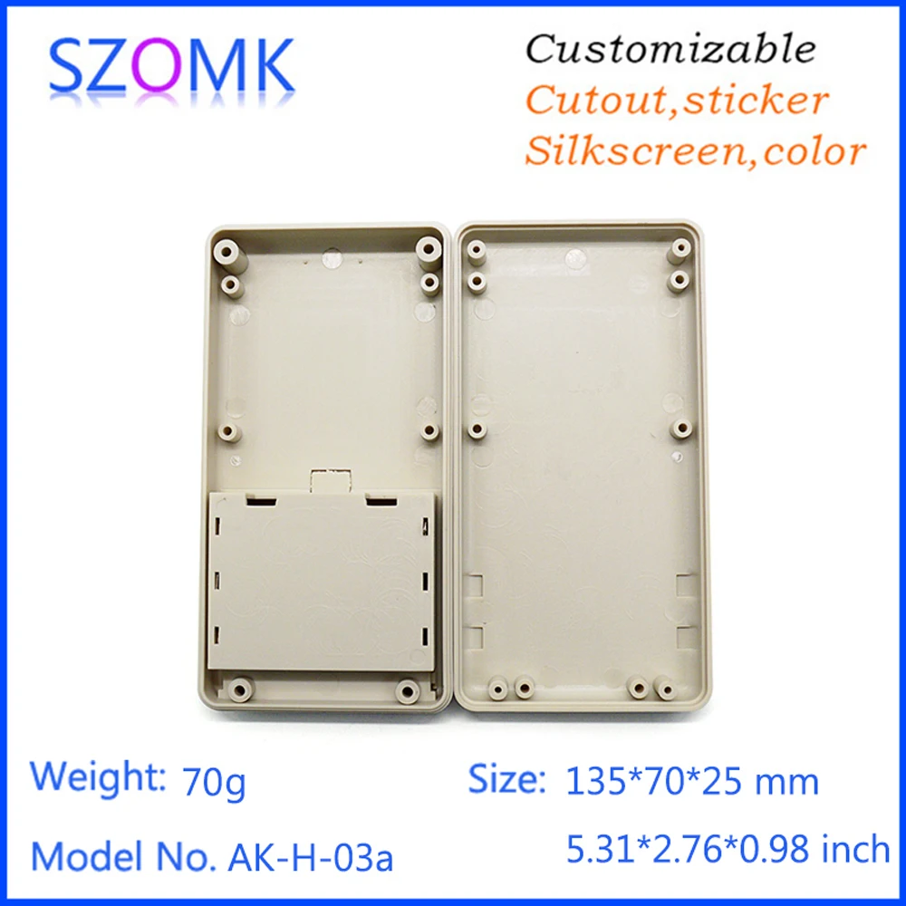 1Piece 135*70*25mm 3xAA battery holder standard plastic enclosure project box instrument enclosure for pcb design plastic case