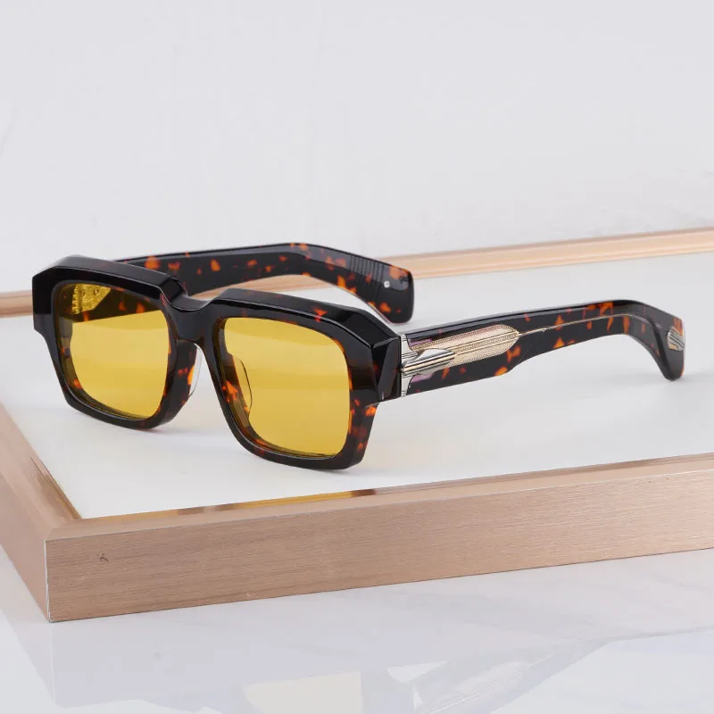 

INS DAKOTA Square Thick Acetate Sunglasses for UV400 High Quality Retro Eyeglasses with Case Men Women Classical Design Fashion